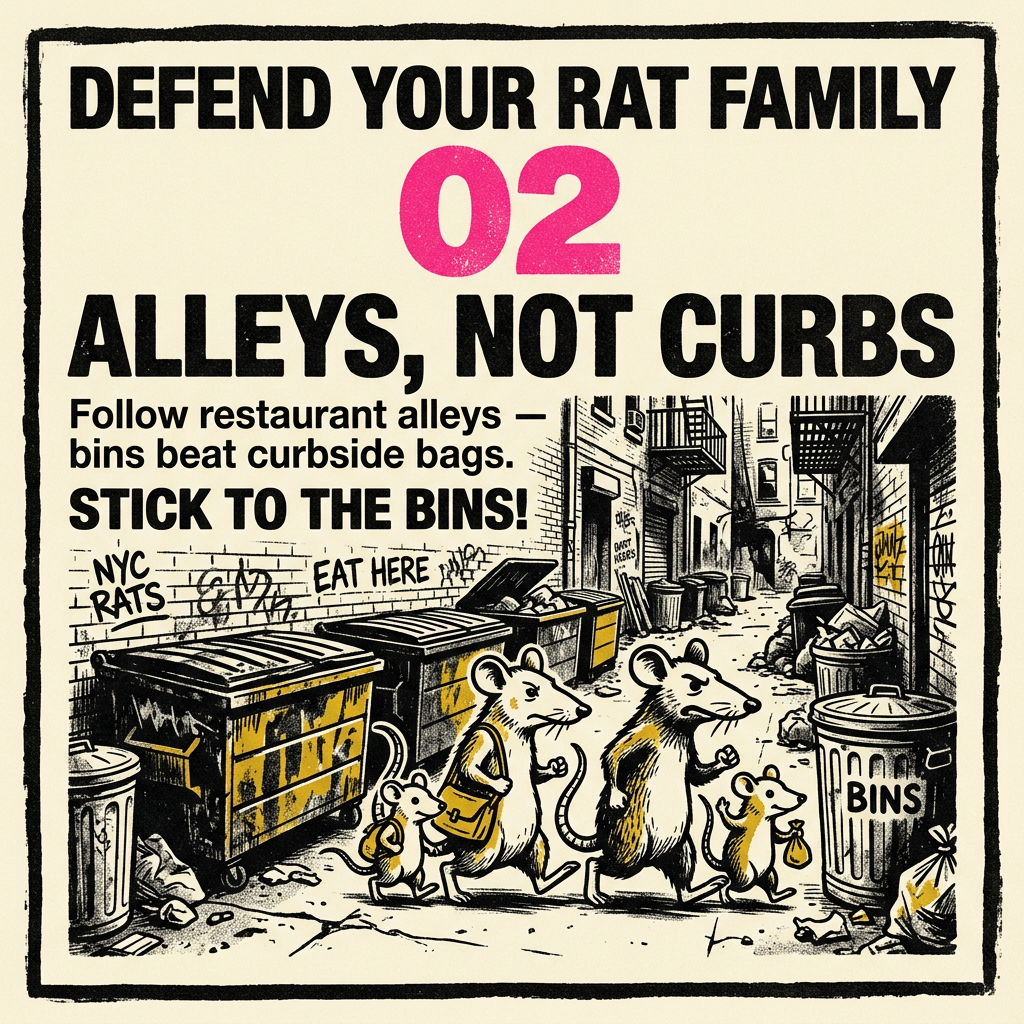 Defend Your Rat Family flyer 2: Alleys, Not Curbs